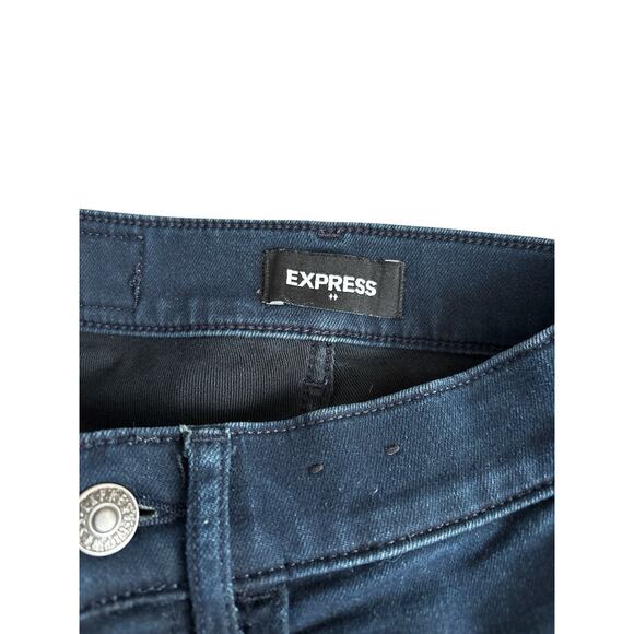 EXPRESS Womens Size 00 R Slim Super High Rise Denim Perfect Dark Wash Blue Jeans - Picture 6 of 6